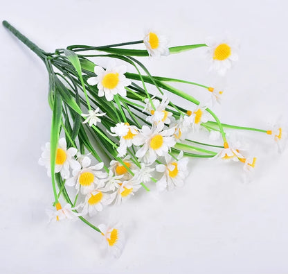 1 Bundles Outdoor Artificial Daisies Fake Flowers UV Resistant Shrubs, Hanging Plants Garden Porch Home Wedding Farmhouse Decor
