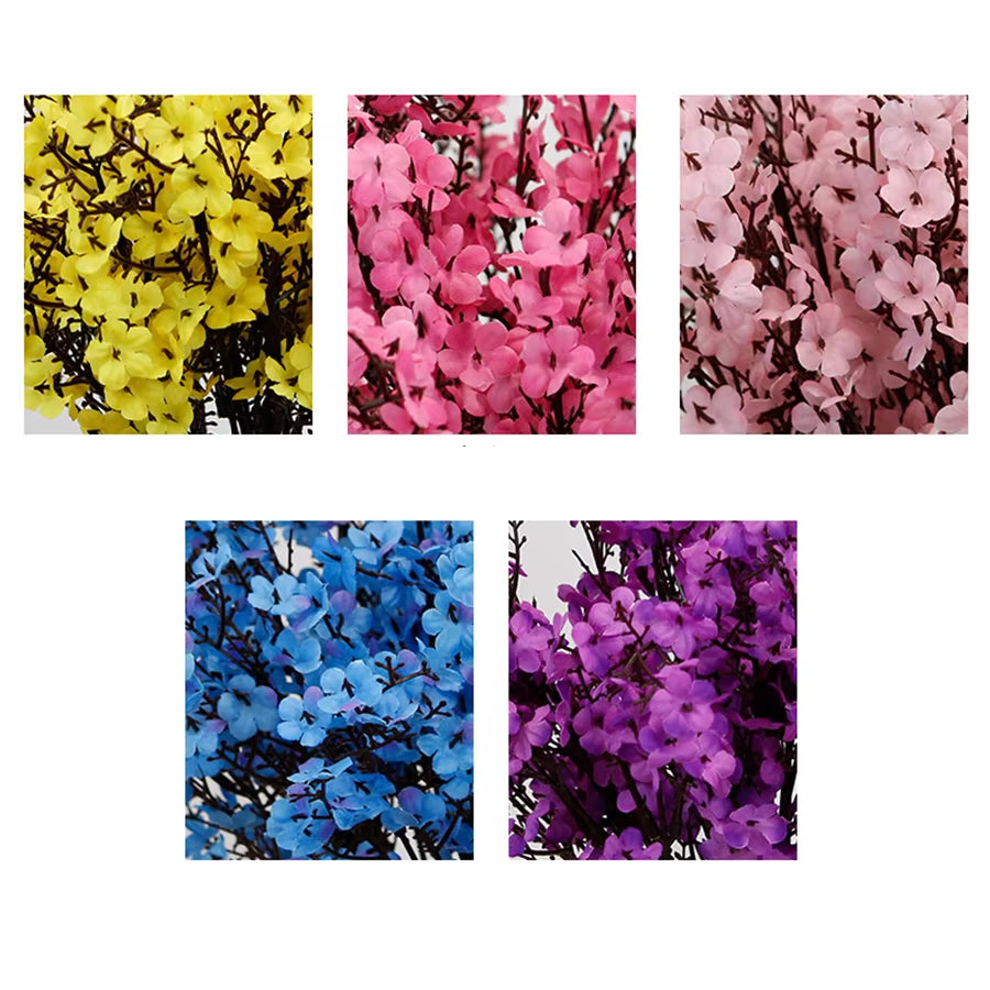 Silk White Cherry Blossom Artificial Flowers Artificial Flowers Bouquet for Wedding Home Room Decoration Babysbreath Wholesale