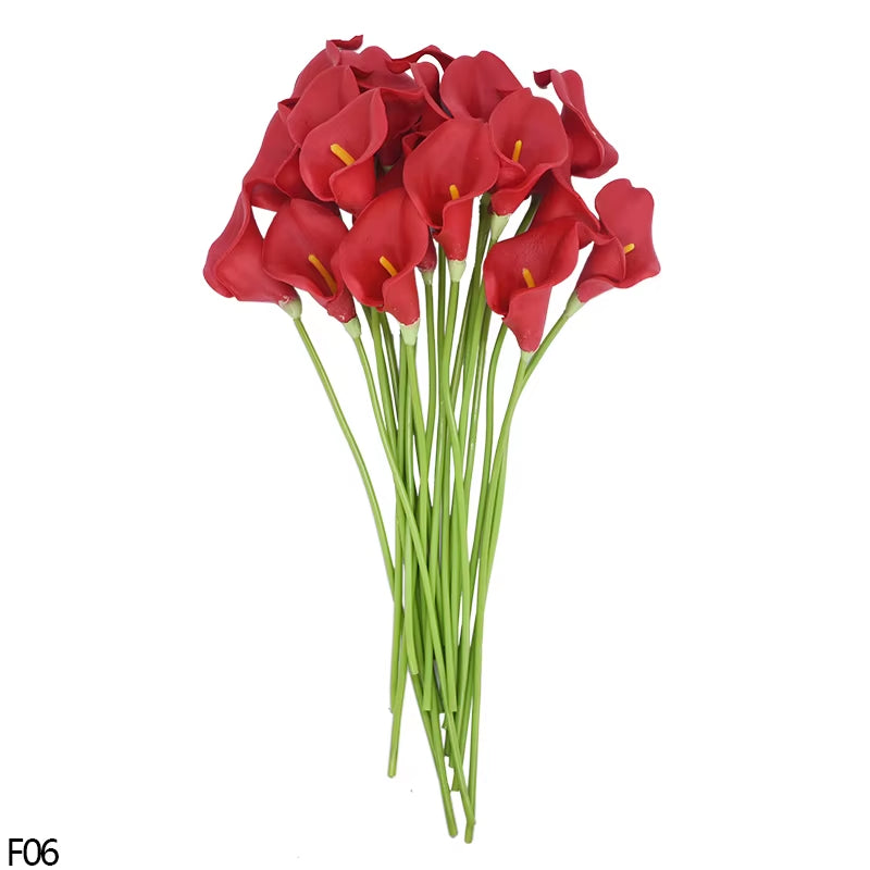10Pcs High Quality Real Touch Calla Lily Artificial Flowers Calla Lily Bouquet for Wedding Bouquet Bridal Home Flower Decoration