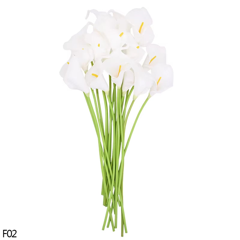10Pcs High Quality Real Touch Calla Lily Artificial Flowers Calla Lily Bouquet for Wedding Bouquet Bridal Home Flower Decoration