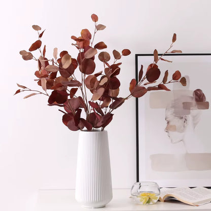 1 PC Artificial Eucalyptus Forest Apple Leaf Wedding Home Decoration Fake Plant Autumn Eucalyptus Branch Plastic Plant Decor