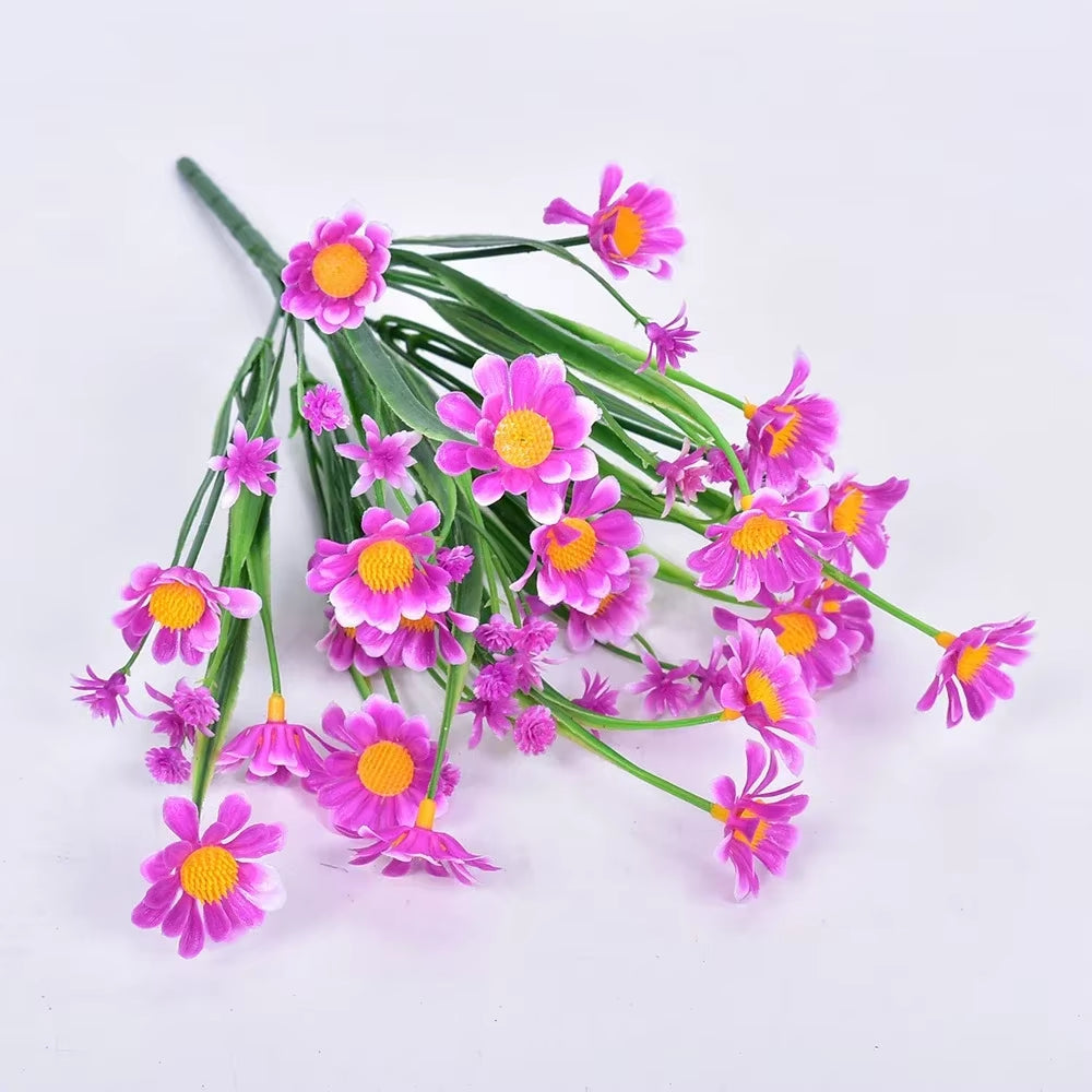 1 Bundles Outdoor Artificial Daisies Fake Flowers UV Resistant Shrubs, Hanging Plants Garden Porch Home Wedding Farmhouse Decor