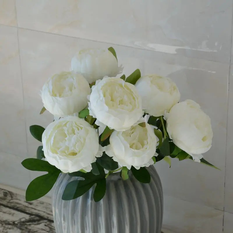 Silk Artificial Peony Bouquet Flowers Decoration 7 Heads Pink Blue Red White Artificial Fake Peonies Flowers Home Decor