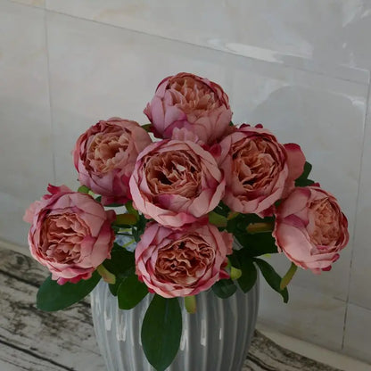 Silk Artificial Peony Bouquet Flowers Decoration 7 Heads Pink Blue Red White Artificial Fake Peonies Flowers Home Decor