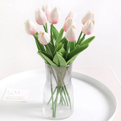 5/10Pcs Artificial Flowers Tulip Bouquet PE Fake Flowers Wedding Garden Decoration Outdoor Home Garden Bouquet Vase Decor Plants