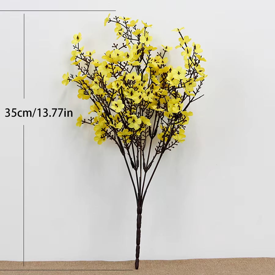 Silk White Cherry Blossom Artificial Flowers Artificial Flowers Bouquet for Wedding Home Room Decoration Babysbreath Wholesale