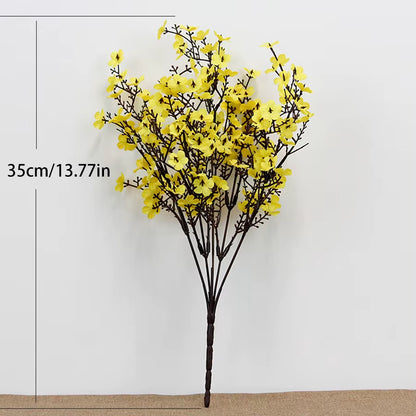 Silk White Cherry Blossom Artificial Flowers Artificial Flowers Bouquet for Wedding Home Room Decoration Babysbreath Wholesale