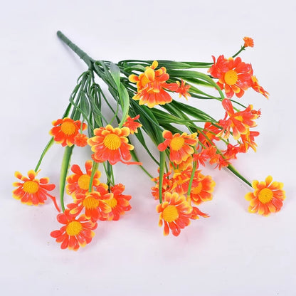 1 Bundles Outdoor Artificial Daisies Fake Flowers UV Resistant Shrubs, Hanging Plants Garden Porch Home Wedding Farmhouse Decor