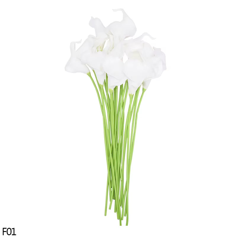 10Pcs High Quality Real Touch Calla Lily Artificial Flowers Calla Lily Bouquet for Wedding Bouquet Bridal Home Flower Decoration