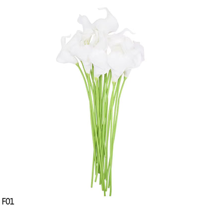 10Pcs High Quality Real Touch Calla Lily Artificial Flowers Calla Lily Bouquet for Wedding Bouquet Bridal Home Flower Decoration