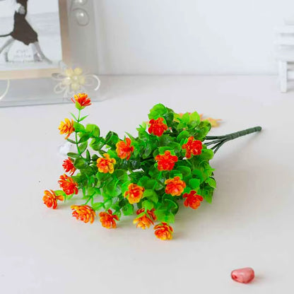 1 Bundle Outdoor Artificial Flowers UV Resistant Greenery Shrubs Plants Fake Flower Greenery for Office Wedding Garden Decor