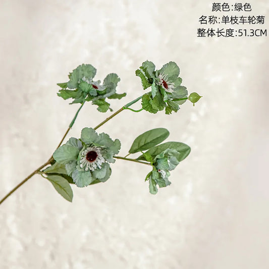 Artificial Flowers Vintage Chrysanthemum Bouquet Hydrangea Peony Vintage Bride Holding Fake Flowers Home Wedding Decoration