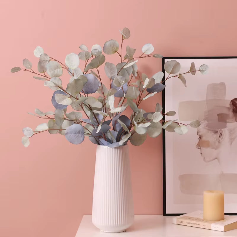 1 PC Artificial Eucalyptus Forest Apple Leaf Wedding Home Decoration Fake Plant Autumn Eucalyptus Branch Plastic Plant Decor