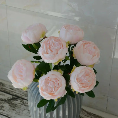Silk Artificial Peony Bouquet Flowers Decoration 7 Heads Pink Blue Red White Artificial Fake Peonies Flowers Home Decor