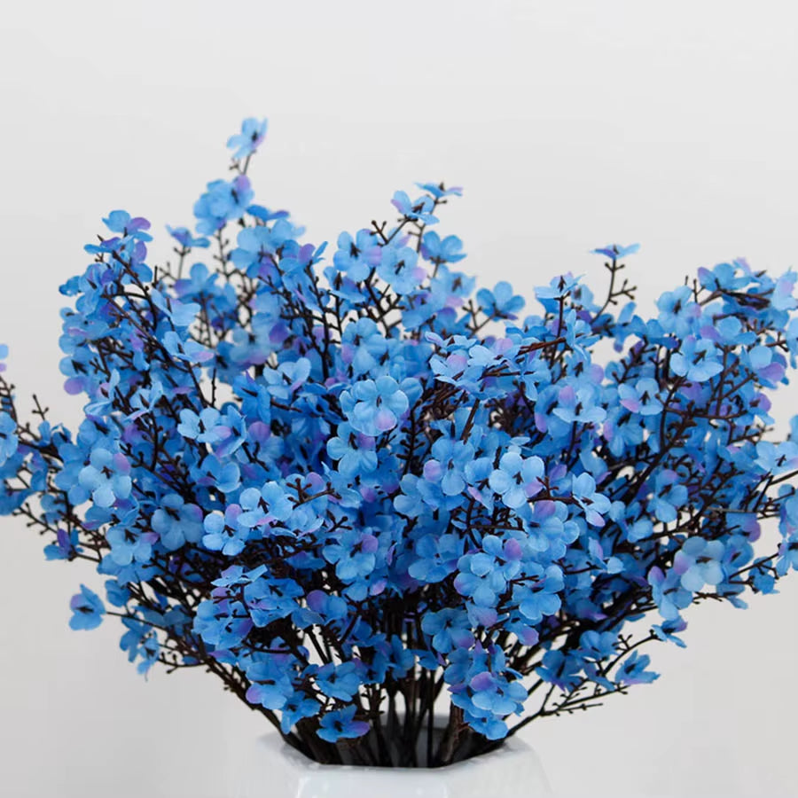 Silk White Cherry Blossom Artificial Flowers Artificial Flowers Bouquet for Wedding Home Room Decoration Babysbreath Wholesale
