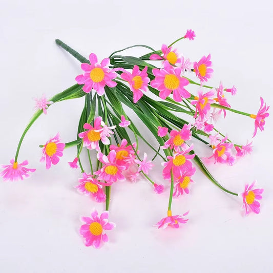 1 Bundles Outdoor Artificial Daisies Fake Flowers UV Resistant Shrubs, Hanging Plants Garden Porch Home Wedding Farmhouse Decor