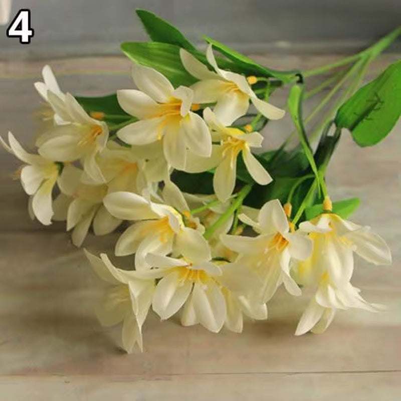 Lovely Artificial Mini Lily Flower Bouquet Home Wedding Decor 24 Flowers on 1 Piece Fake Flowers for Desktop Office Home Decor