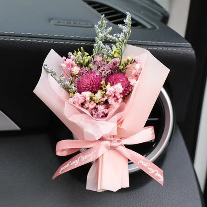 Creativity Dried Flowers Bouquet Car Perfume Air Vent Clip Mini Bouquet Eternal Flower Car Accessories Interior Ornament