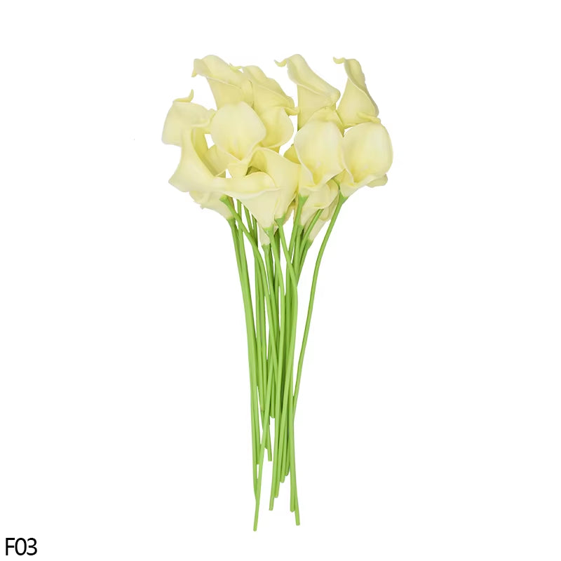 10Pcs High Quality Real Touch Calla Lily Artificial Flowers Calla Lily Bouquet for Wedding Bouquet Bridal Home Flower Decoration