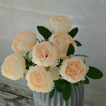 Silk Artificial Peony Bouquet Flowers Decoration 7 Heads Pink Blue Red White Artificial Fake Peonies Flowers Home Decor