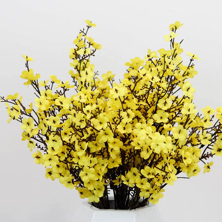 Silk White Cherry Blossom Artificial Flowers Artificial Flowers Bouquet for Wedding Home Room Decoration Babysbreath Wholesale