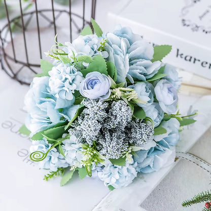 Nordic Artificial Flower Rose Holding Wedding Bouquet Silk Flower for Home Party Table Decoration Fall Decorations Fake Flower